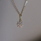 Floral Japanese Flower Pendant Necklace 14K Plated