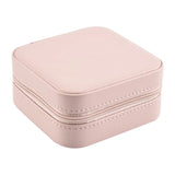 Compact Travel Jewelry Organizer Box with Zipper - Rings Earrings Necklace