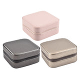 Compact Travel Jewelry Organizer Box with Zipper - Rings Earrings Necklace