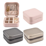 Compact Travel Jewelry Organizer Box with Zipper - Rings Earrings Necklace