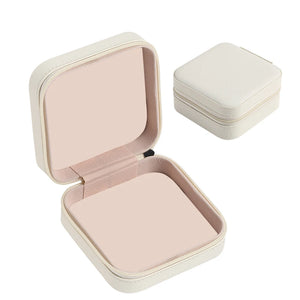 Travel Jewelry Storage Box PU Leather Earrings Ring Necklace Case