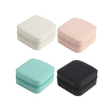 Travel Jewelry Storage Box PU Leather Earrings Ring Necklace Case