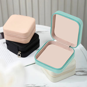 Travel Jewelry Storage Box PU Leather Earrings Ring Necklace Case