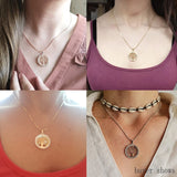 Tree of Life Rhinestone Pendant Necklace for Women
