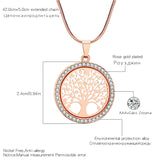 Tree of Life Rhinestone Pendant Necklace for Women