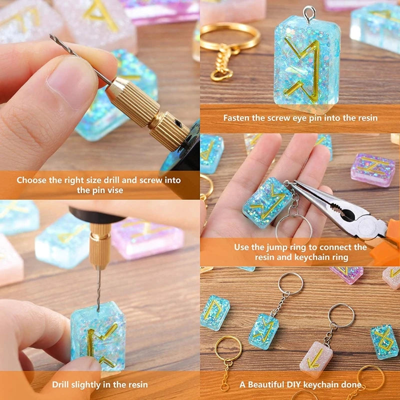 USB Handheld Micro Drill 10pcs Bits Dc5V L Pins