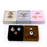 Velvet or Linen Ring Display Holder Tray Black Beige Pink Brown Jewelry Display