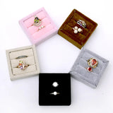 Velvet or Linen Ring Display Holder Tray Black Beige Pink Brown Jewelry Display