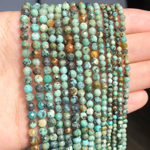 African Turquoise Waist Beads 2-4mm Loose Stone Beads 15''