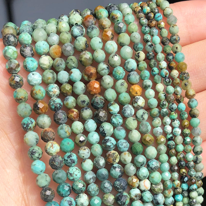 African Turquoise Waist Beads 2-4mm Loose Stone Beads 15''