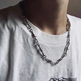 Wire Brambles Iron Choker Necklace Unisex Gothic Punk Style Bracelet