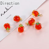 Persimmon Orange Glass Pendant DIY Necklace