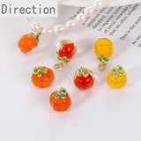 Persimmon Orange Glass Pendant DIY Necklace