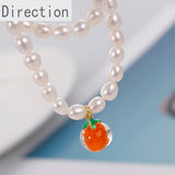 Persimmon Orange Glass Pendant DIY Necklace
