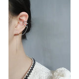 Small Asymmetric Chain Zircon Ear Clip Earrings 925 Sterling Silver