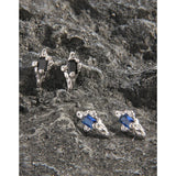 Small & Design Irregular Pleated Texture Silver Earrings