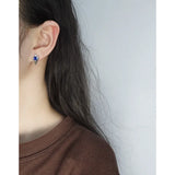 Small & Design Irregular Pleated Texture Silver Earrings