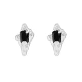 Small & Design Irregular Pleated Texture Silver Earrings