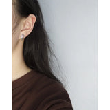 Small & Design Irregular Pleated Texture Silver Earrings