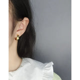 Minimalist Geometric Curved Earrings, 925 Sterling Silver