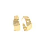 Minimalist Geometric Curved Earrings, 925 Sterling Silver