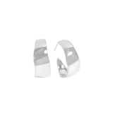 Minimalist Geometric Curved Earrings, 925 Sterling Silver