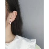 Minimalist Geometric Curved Earrings, 925 Sterling Silver