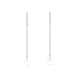 Geometric Pearl Earrings, 925 Sterling Silver, Minimalist Design
