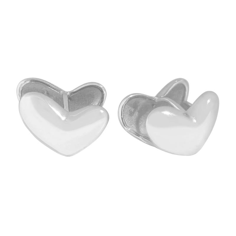 Large Love Earrings, 925 Sterling Silver, Female Texture
