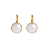 Minimalist Round Pearl Earrings, 925 Sterling Silver