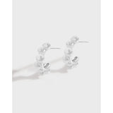Minimalist Silver Bubble Earrings, 925 Sterling Silver