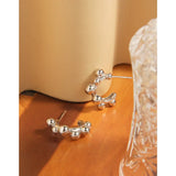 Minimalist Silver Bubble Earrings, 925 Sterling Silver
