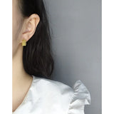 Minimalist Silver Mesh Earrings 925 Sterling Female Texture