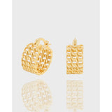 Minimalist Silver Mesh Earrings 925 Sterling Female Texture