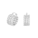 Minimalist Silver Mesh Earrings 925 Sterling Female Texture