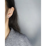 Minimalist U-shaped Circular Arc Earrings, 925 Sterling Silver