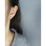 Minimalist U-shaped Circular Arc Earrings, 925 Sterling Silver