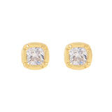 Pleated Texture CZ Earrings, 925 Sterling Silver