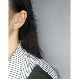 Pleated Texture CZ Earrings, 925 Sterling Silver
