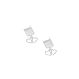Geometric Retro Square Love Earrings 925 Sterling Silver