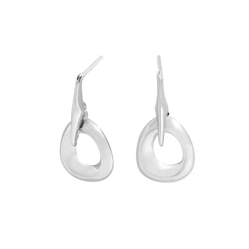 Irregular Silver Ring Earrings 925 Sterling Silver
