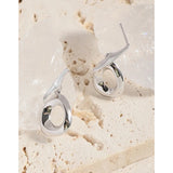 Irregular Silver Ring Earrings 925 Sterling Silver
