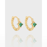 925 Silver Fried Dough Twists Earrings with Zircon Inlay