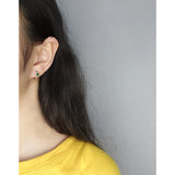 925 Silver Fried Dough Twists Earrings with Zircon Inlay