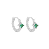 925 Silver Fried Dough Twists Earrings with Zircon Inlay