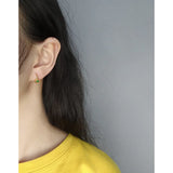 925 Silver Fried Dough Twists Earrings with Zircon Inlay