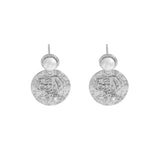 925 Silver Pearl Round Texture Earrings