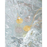 925 Silver Pearl Round Texture Earrings