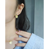 925 Silver Pearl Round Texture Earrings