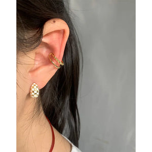 Small Personalized Checkerboard Earrings 925 Sterling Silver Female Earrings